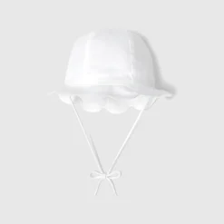 Accessoires-Jacadi Chapeau bébé fille à festons - blanc BLANC JACADI