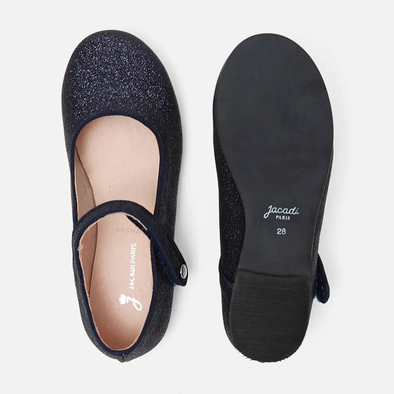 Babies, Charles Ix, Salomés Et Ballerines|Chaussures-Jacadi Charles IX enfant fille pailletées - marine MARINE JACADI