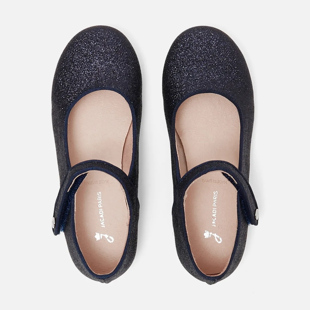 Babies, Charles Ix, Salomés Et Ballerines|Chaussures-Jacadi Charles IX enfant fille pailletées - marine MARINE JACADI