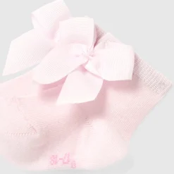 Accessoires-Jacadi Chaussettes bébé fille à nœud - rose pale ROSE PALE JACADI