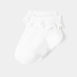 Accessoires-Jacadi Chaussettes bébé volantées - blanc BLANC JACADI