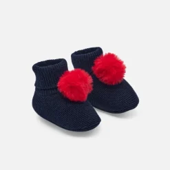 Accessoires-Jacadi Chaussons à pompon bébé fille - marine MARINE JACADI
