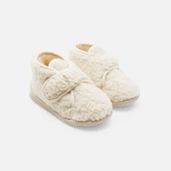 Chaussons|Chaussons-Jacadi Chaussons bébé en sherpa - ECRU/BEIGE