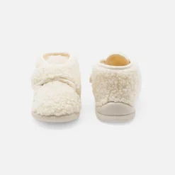 Chaussons|Chaussons-Jacadi Chaussons bébé en sherpa - ECRU/BEIGE
