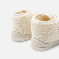Chaussons|Chaussons-Jacadi Chaussons bébé en sherpa - ECRU/BEIGE