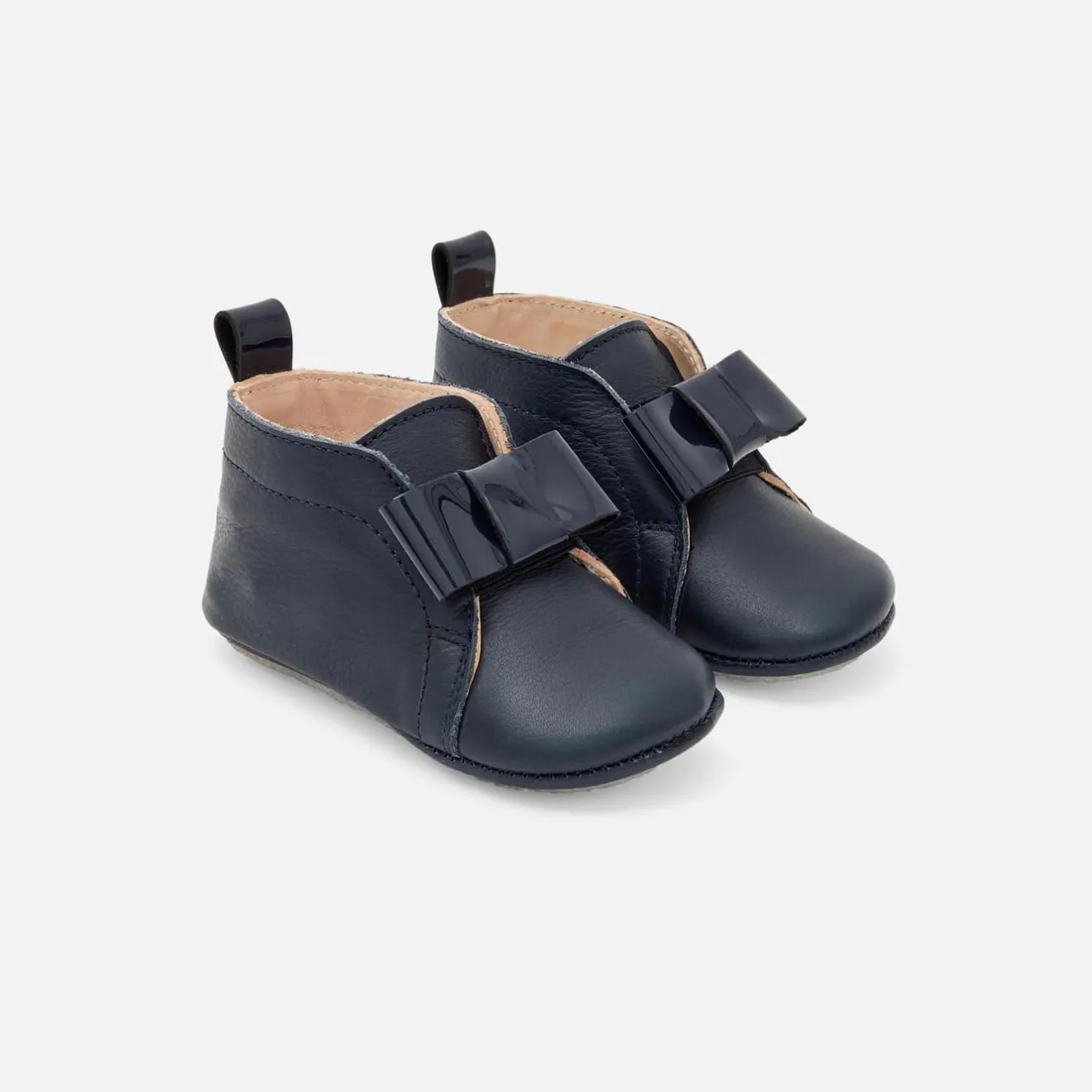 Chaussons|Chaussures-Jacadi Chaussons bébé fille en cuir - marine MARINE JACADI