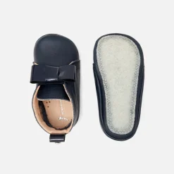 Chaussons|Chaussures-Jacadi Chaussons bébé fille en cuir - marine MARINE JACADI