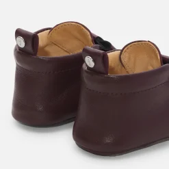 Chaussons|Chaussures-Jacadi Chaussons bébé fille en cuir - BORDEAUX