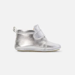 Chaussons|Chaussures-Jacadi Chaussons bébé fille en cuir irisé - ARGENT