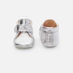 Chaussons|Chaussures-Jacadi Chaussons bébé fille en cuir irisé - ARGENT