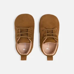 Chaussons|Chaussures-Jacadi Chaussons bébé garçon en cuir - NATUREL