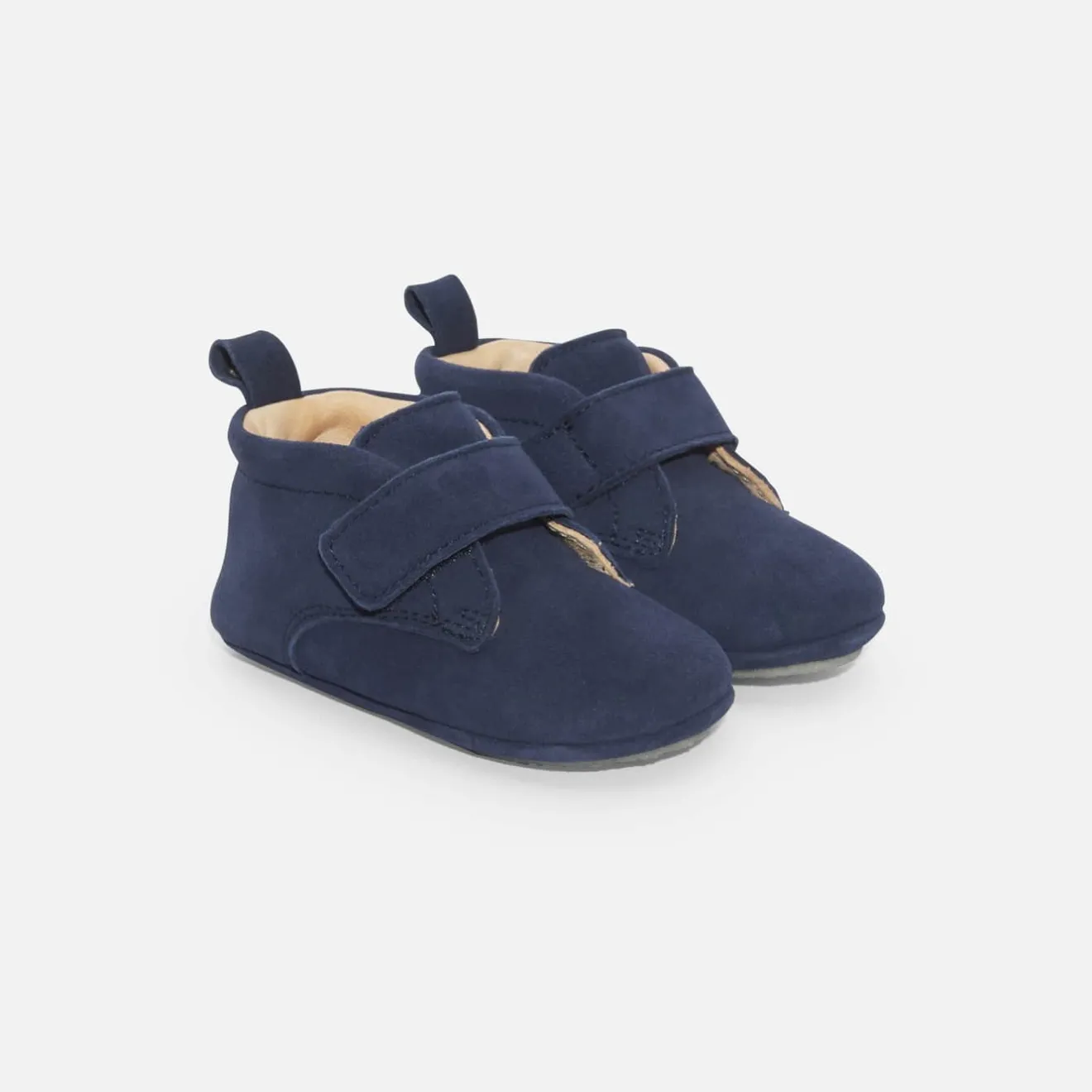 Chaussons|Chaussures-Jacadi Chaussons bébé garçon en cuir - BLEU
