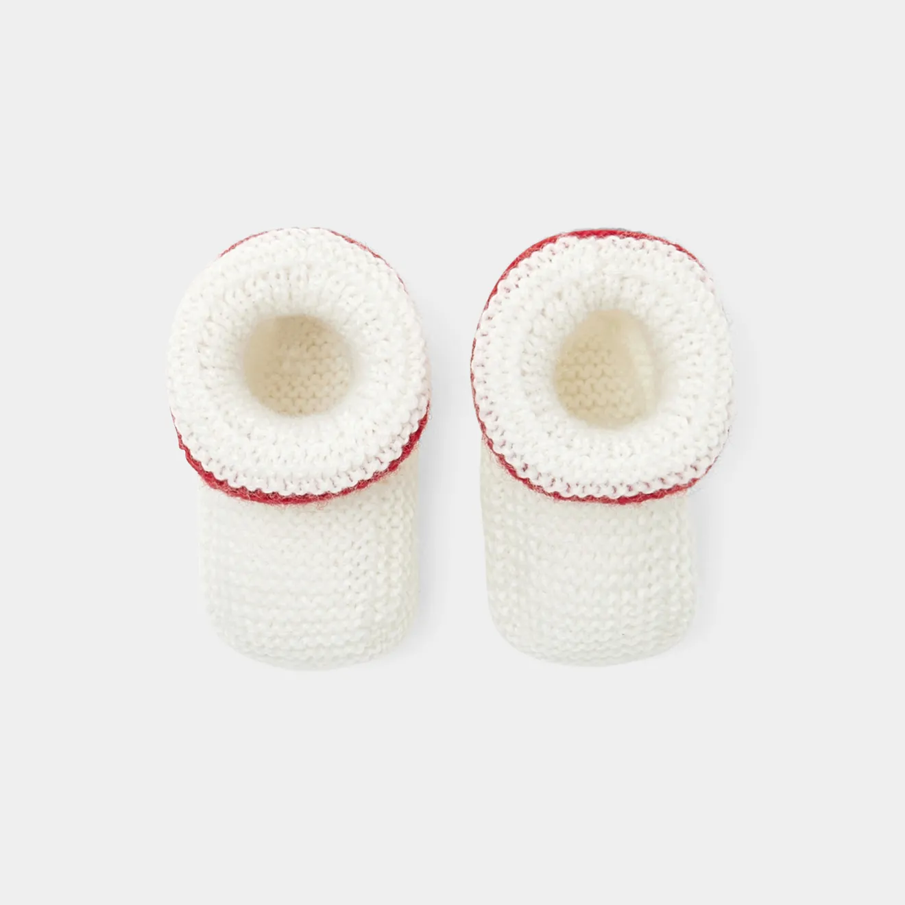 Accessoires-Jacadi Chaussons Love Maille Collection Solidaire - BLANC/ROUGE