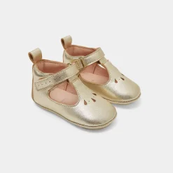 Chaussons|Chaussures-Jacadi Chaussons souples salomés bébé fille - OR