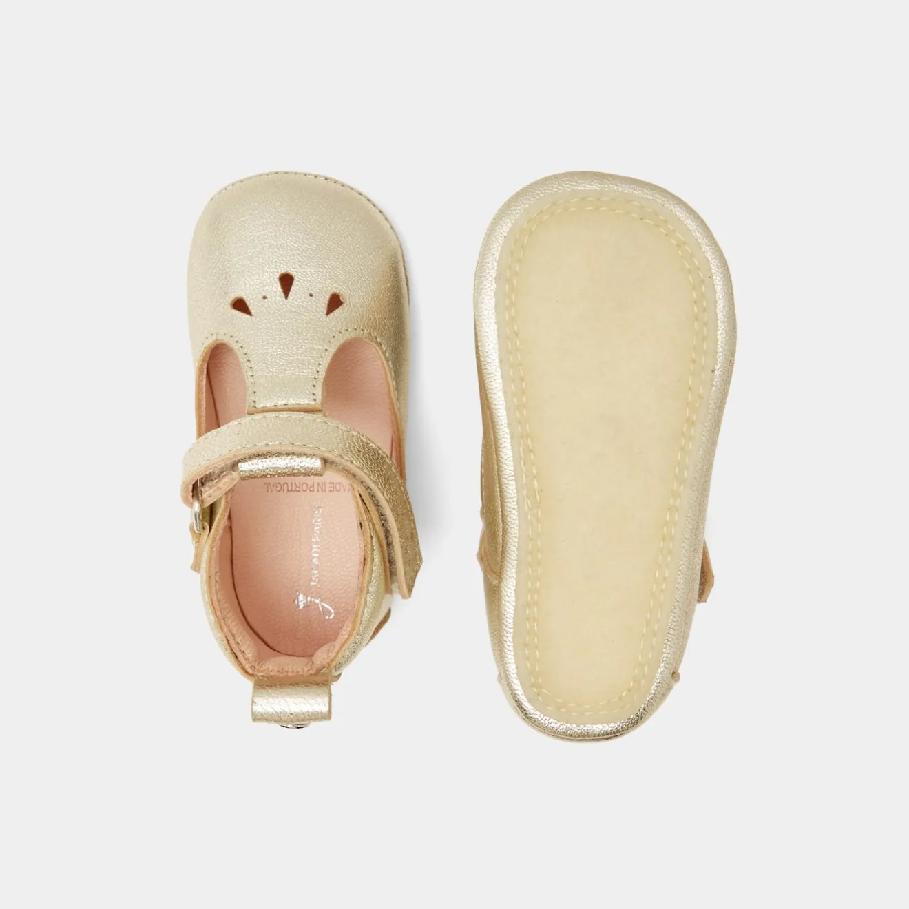 Chaussons|Chaussures-Jacadi Chaussons souples salomés bébé fille - OR