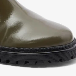 Boots Et Botillons|Chaussures-Jacadi Chelsea boots enfant fille en cuir lisse - KAKI