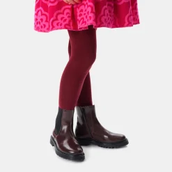 Boots Et Botillons|Chaussures-Jacadi Chelsea boots enfant fille en cuir lisse - BORDEAUX