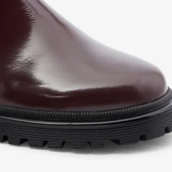 Boots Et Botillons|Chaussures-Jacadi Chelsea boots enfant fille en cuir lisse - BORDEAUX