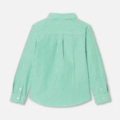 Chemise-Jacadi Chemise enfant en popeline rayée - BLANC/VERT