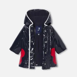 Manteaux, Vestes Et Combi Pilote-Jacadi Ciré bébé fille vernis - marine MARINE JACADI