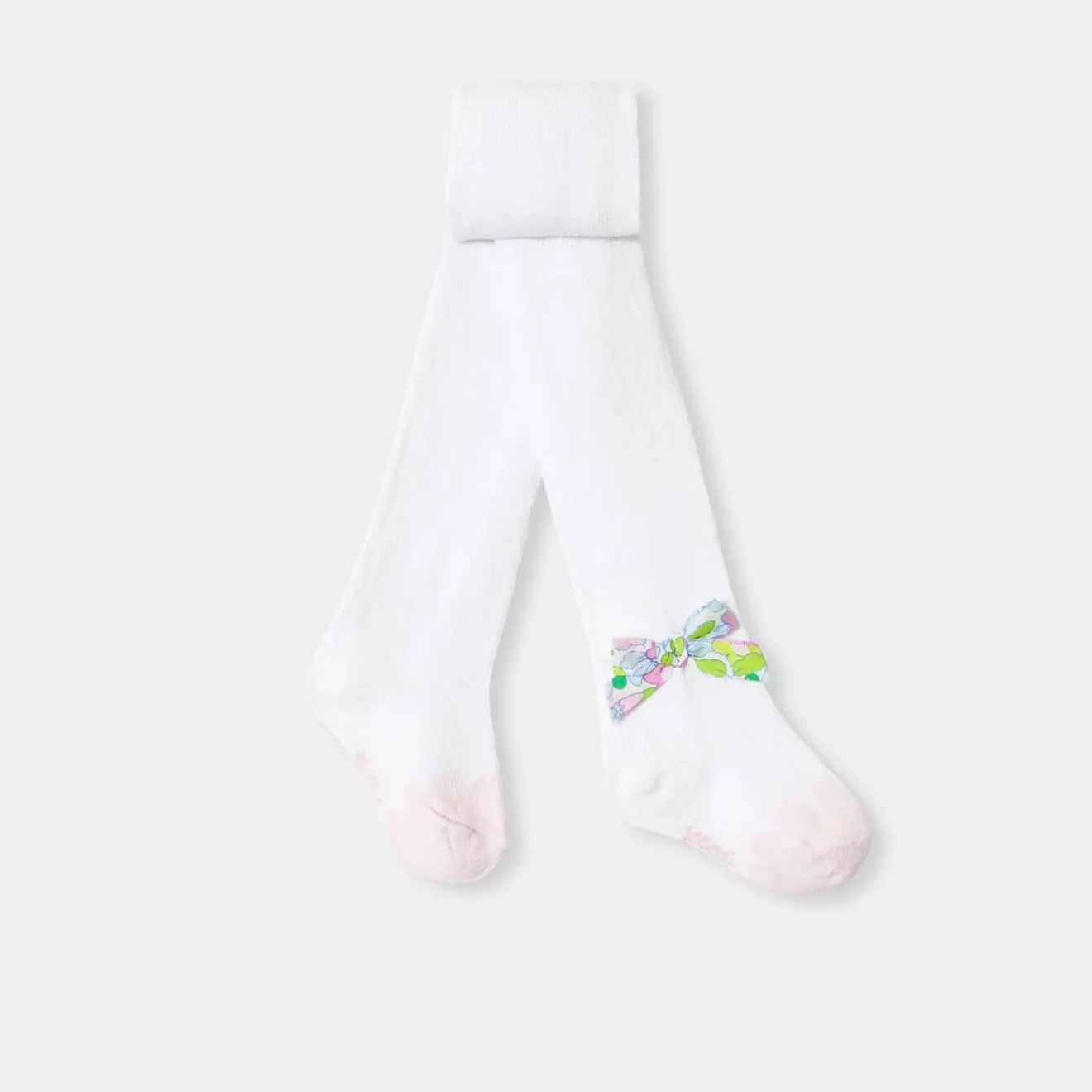 Accessoires-Jacadi Collants bébé fille nœud tissu Liberty - lore BLANC/MULTICO