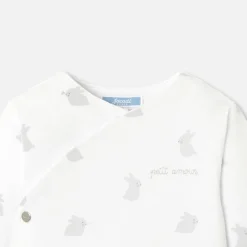 Combinaison, Barboteuse Et Ensemble-Jacadi Combinaison bébé en jersey ouatiné - BLANC/GRIS