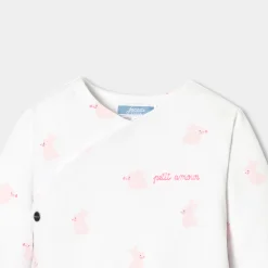 Combinaison, Barboteuse Et Ensemble-Jacadi Combinaison bébé fille en jersey - BLANC/ROSE