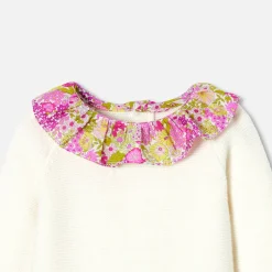 Combinaison, Barboteuse Et Ensemble-Jacadi Combinaison bébé fille en tricot point mousse - blanc doux BLANC DOUX JACADI