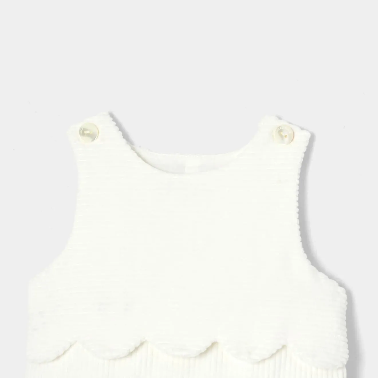 Combinaison, Barboteuse Et Ensemble-Jacadi Combinaison bébé fille en velours côtelé - blanc doux BLANC DOUX JACADI