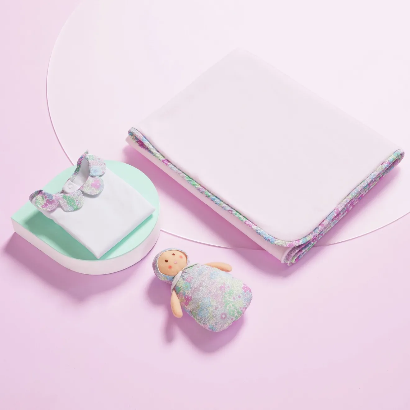 Gigoteuse, Couverture|Gigoteuses Et Couvertures-Jacadi Couverture en polaire et tissu Liberty bébé fille - lore ROSE/MULTICO