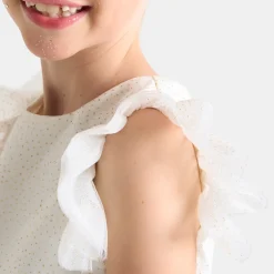 Robe Et Jupe|Doudou, Peluche-Jacadi Déguisement de Noël enfant fille - BLANC/OR