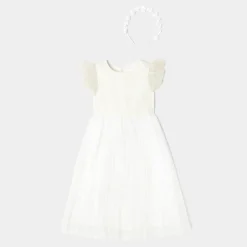 Robe Et Jupe|Doudou, Peluche-Jacadi Déguisement de Noël enfant fille - BLANC/OR