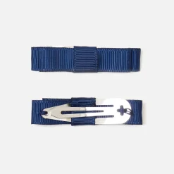 Accessoires-Jacadi Duo de barrettes à nœud plat enfant fille - marine MARINE JACADI