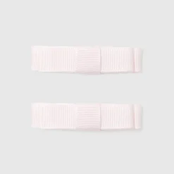 Accessoires-Jacadi Duo de barrettes à nœud plat enfant fille - rose pale ROSE PALE JACADI