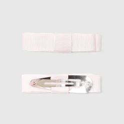 Accessoires-Jacadi Duo de barrettes à nœud plat enfant fille - rose pale ROSE PALE JACADI