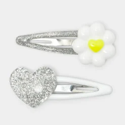 Accessoires-Jacadi Duo de barrettes bébé fille - lore ARGENT/MULTICO