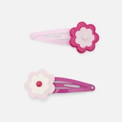 Accessoires-Jacadi Duo de barrettes bébé fille - lore ROSE/MULTICO