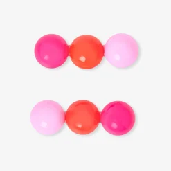 Accessoires-Jacadi Duo de barrettes fille - lore ROSE/MULTICO