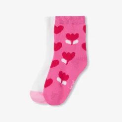 Accessoires-Jacadi Duo de chaussettes bébé fille - lore ROSE/MULTICO