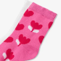 Accessoires-Jacadi Duo de chaussettes bébé fille - lore ROSE/MULTICO
