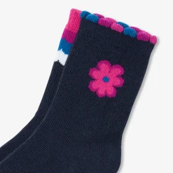 Accessoires-Jacadi Duo de chaussettes bébé fille - MARINE/ROSE
