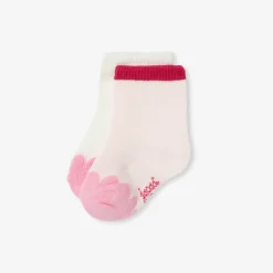 Accessoires-Jacadi Duo de chaussettes bébé fille - lore ROSE/MULTICO