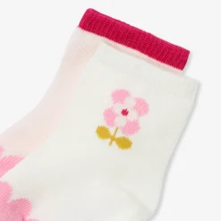 Accessoires-Jacadi Duo de chaussettes bébé fille - lore ROSE/MULTICO