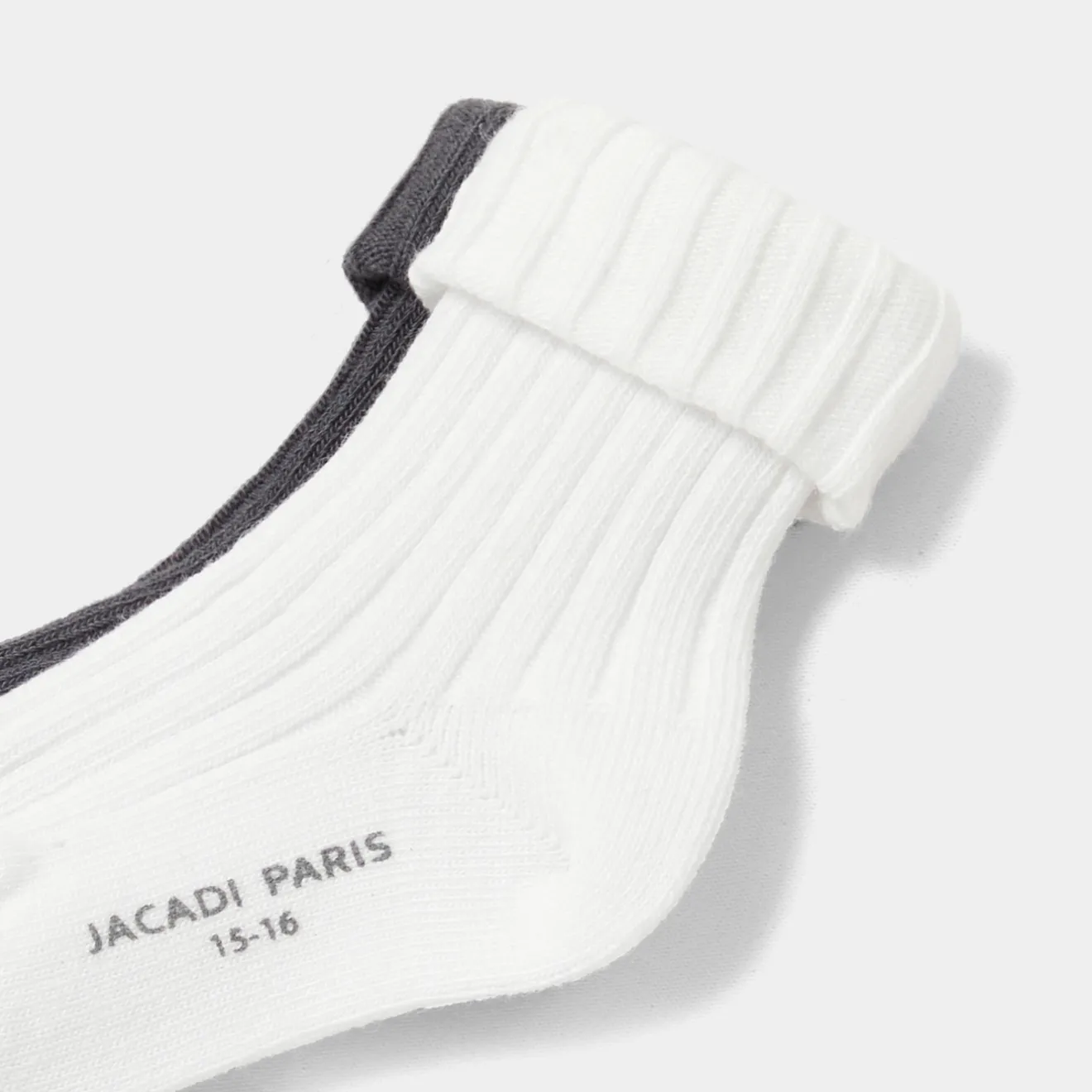 Accessoires-Jacadi Duo de chaussettes bébé garçon - BLANC/GRIS