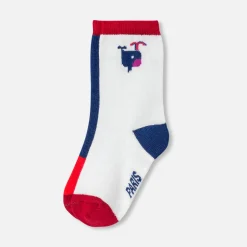 Accessoires-Jacadi Duo de chaussettes bébé garçon - lore MARINE/MULTICO