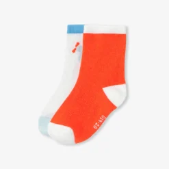 Accessoires-Jacadi Duo de chaussettes bébé garçon - BLEU/BLANC