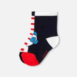 Accessoires-Jacadi Duo de chaussettes bébé garçon - lore MARINE/MULTICO