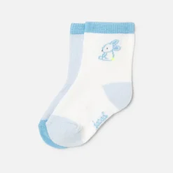 Accessoires-Jacadi Duo de chaussettes bébé garçon - lore BLEU/MULTICO