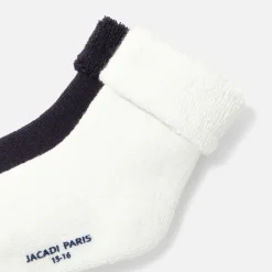 Accessoires-Jacadi Duo de chaussettes bouclette bébé - BLANC/MARINE