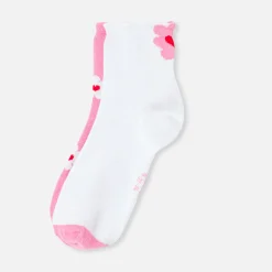 Accessoires-Jacadi Duo de chaussettes enfant fille - lore ROSE/MULTICO